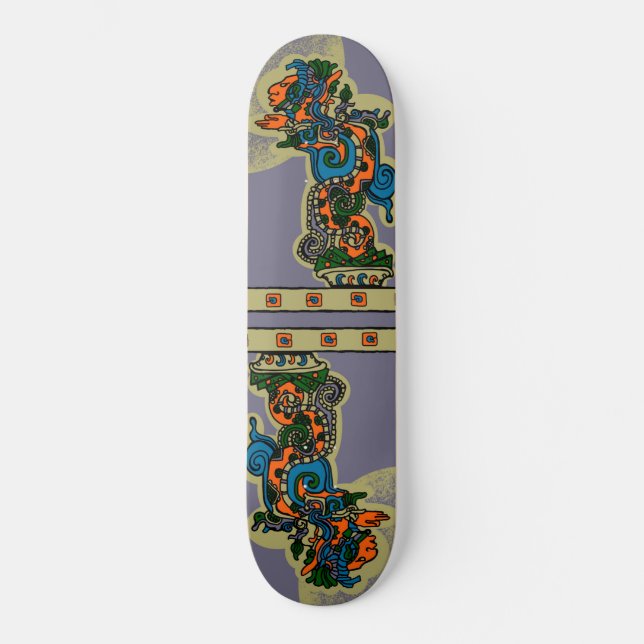 Quetzalcoatl. Aztec Tribal. Skateboard Bräda 20 Cm (Framsida)