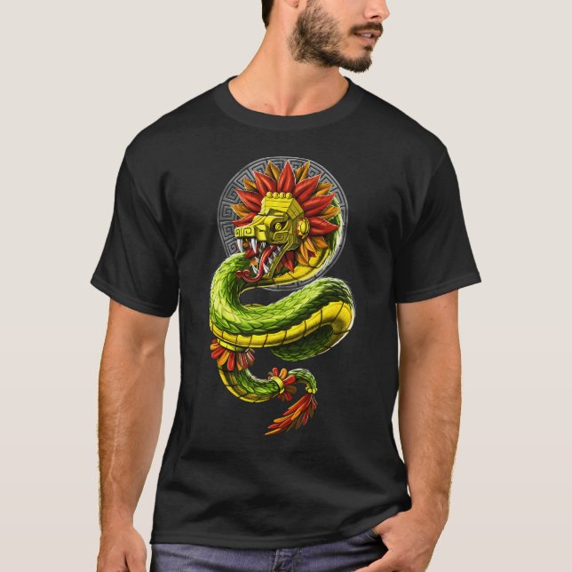 Quetzalcoatl aztekisk ormgud t shirt (Framsida)