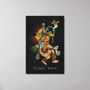 Quetzalcoatl Mayan Art Canvastryck