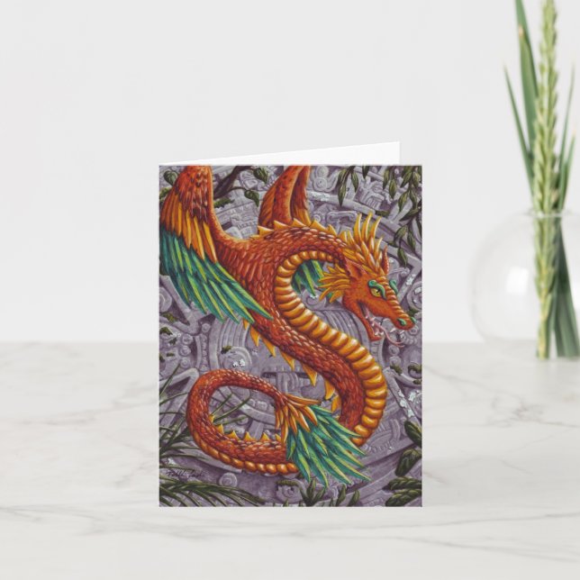 Quetzalcoatl-notecard Kort (Framsida)