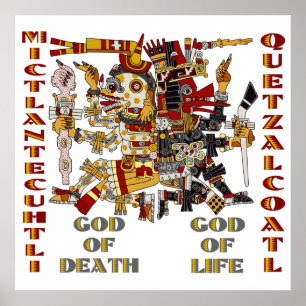 Quetzalcoatl och Mictlantecuhtli Poster