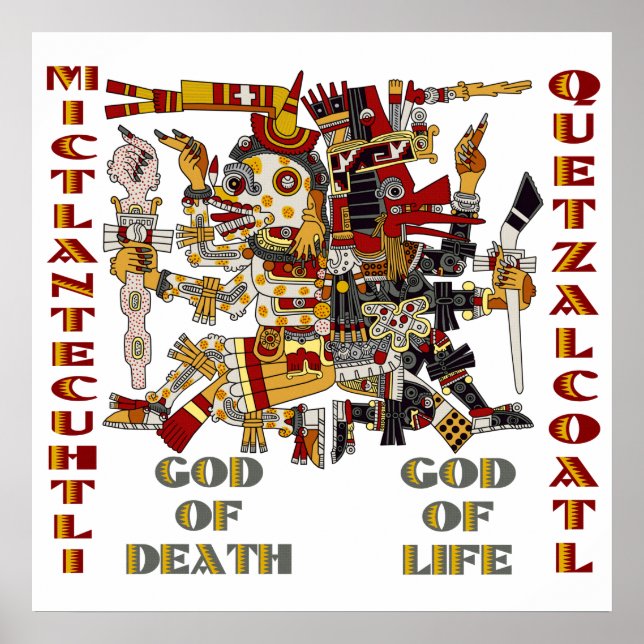 Quetzalcoatl och Mictlantecuhtli Poster (Framsidan)