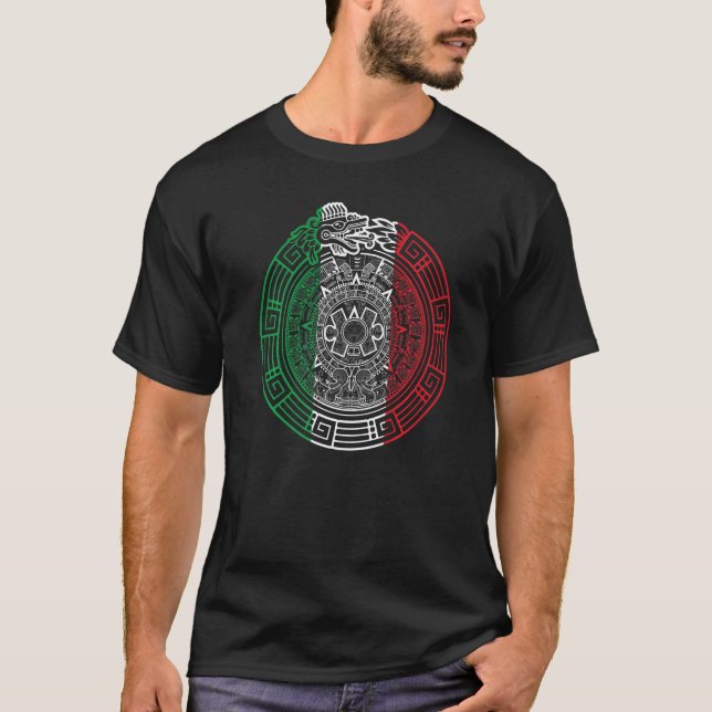 Quetzalcoatl Ouroboros Aztec Feasted Serpent Mex T Shirt (Framsida)