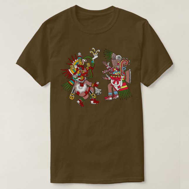Quetzalcoatl Tezcatlipoca Azteca Mexiko Aztec G T Shirt (Design framsida)
