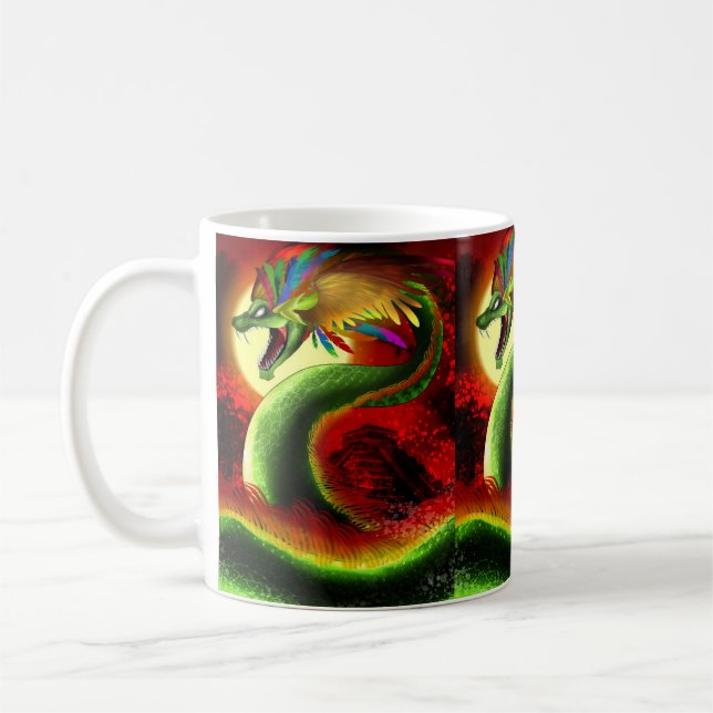 Quetzalcoatl the Aztec God Kaffemugg (Vänster)