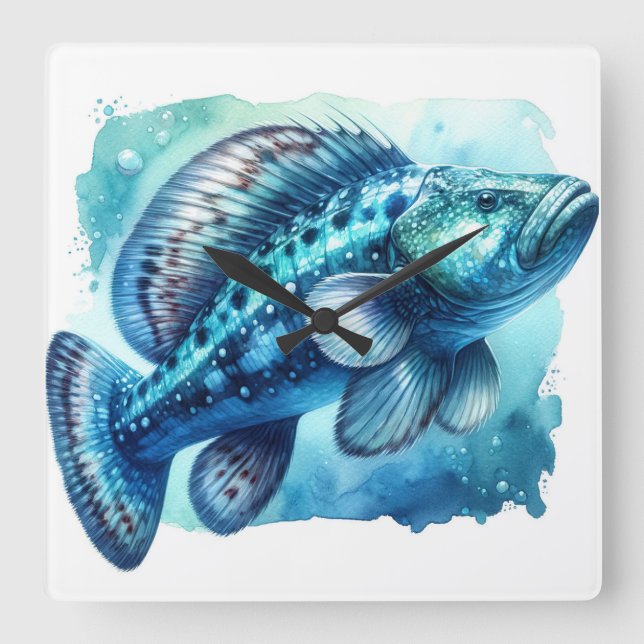 Quetzalcoatlus Flight - Watercolor Fyrkantig Klocka (Framsida)