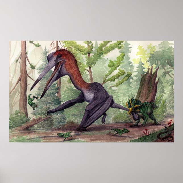 Quetzalcoatlus vs. Leptoceratops Poster (Framsidan)