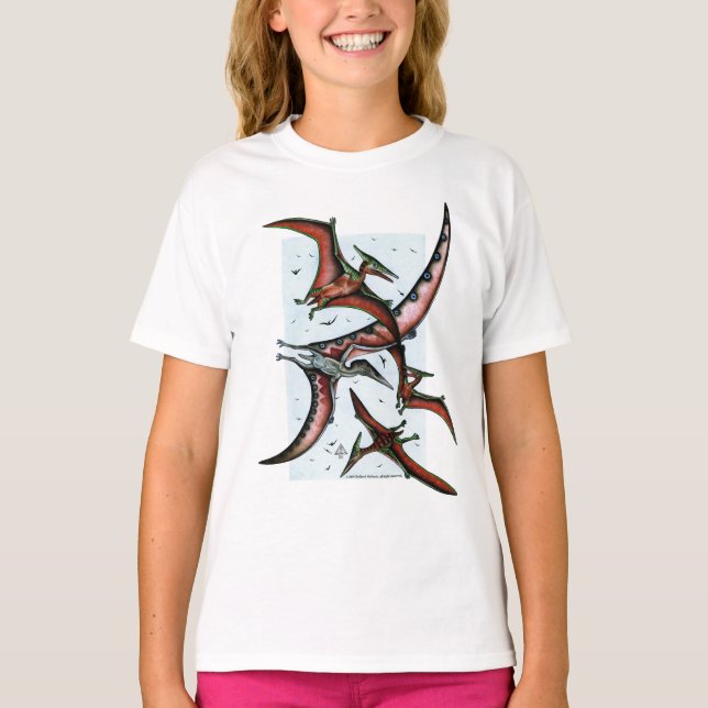 Quetzalcoatlus with pterosaurs Shirt Tee (Framsida)