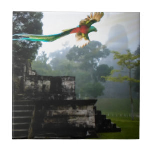 Quetzel i Tikal Kakelplatta