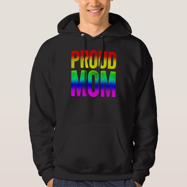 Queud Women Proud Mamma Lesbisk Lgbtq Pride Månad  Hoodie (Framsida)