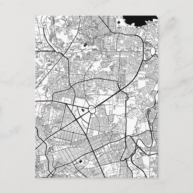  Quezon City Philippines Map Vykort (Framsida)
