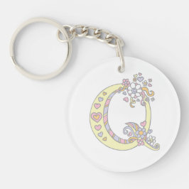 Quiana monogram brev q namn och nyckelring