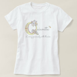 Quiantia-flickorna Q namn, som betyder monogramt T Shirt