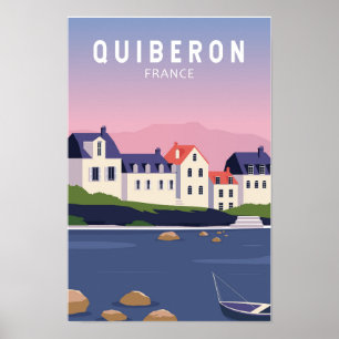 Quiberon Frankrike Resa Vintage Konst Poster