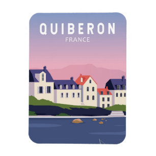 Quiberon Frankrike Travel Vintage Art Magnet