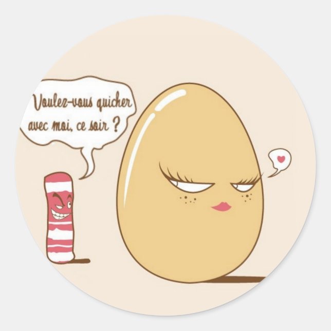 Quiche Runt Klistermärke (Framsida)