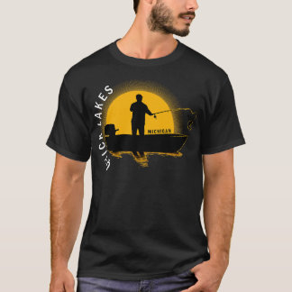 Quick Sjöar Fishing Michigan Sunrise T Shirt