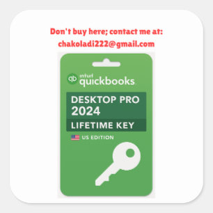 Quickbooks Desktop Pro 2024 chakoladi222@gmail.com Fyrkantigt Klistermärke