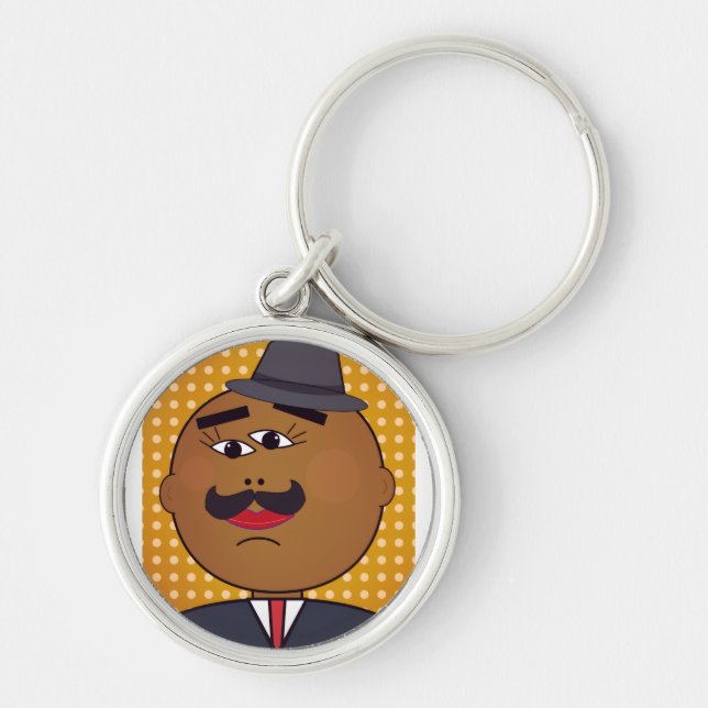 QUICKDRAW Metallnyckelring Rund Silverfärgad Nyckelring (Framsidan)