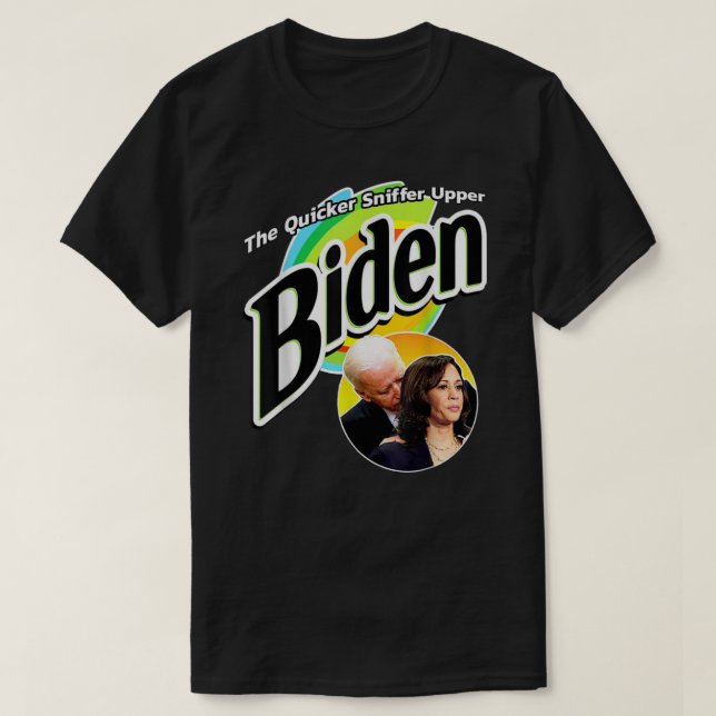 Quicker Sniffer Övre antibiden Pro Trump-Roligt T Shirt (Design framsida)