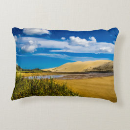 Quicksand stream nära 90-Mile Beach, Nya Zeeland Prydnadskudde