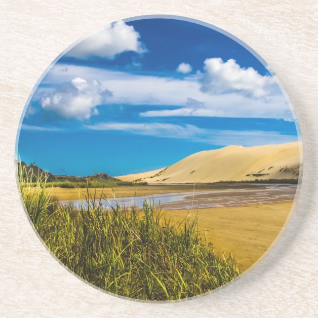 Quicksand stream nära 90-Mile Beach, Nya Zeeland Underlägg (Framsidan)