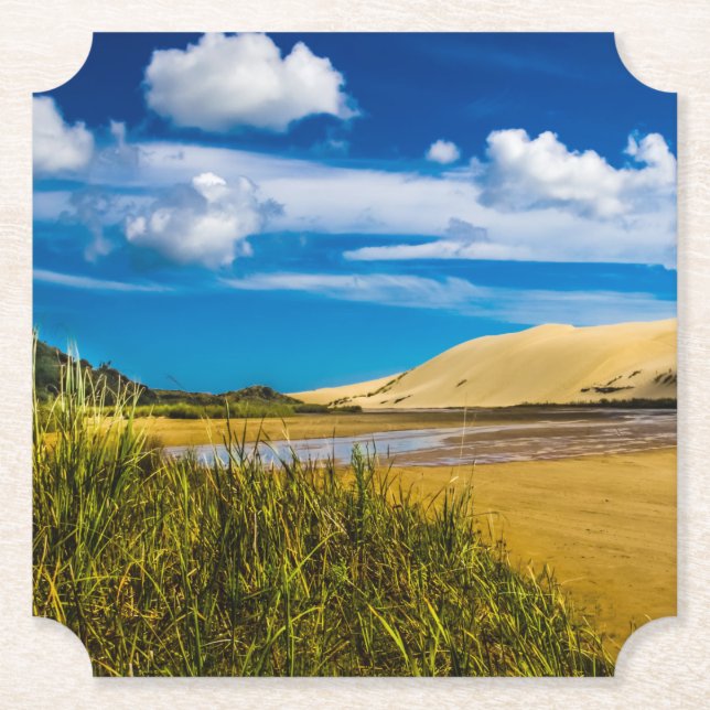 Quicksand stream nära 90-Mile Beach, Nya Zeeland Underlägg Papper (Framsida)