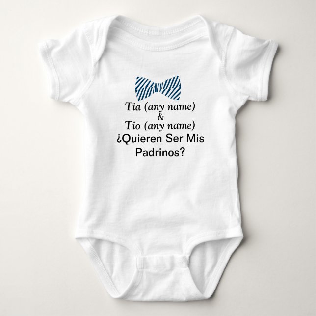 Quieren Ser Mis Padrinos Godfather Proposal Baby B T Shirt (Framsida)