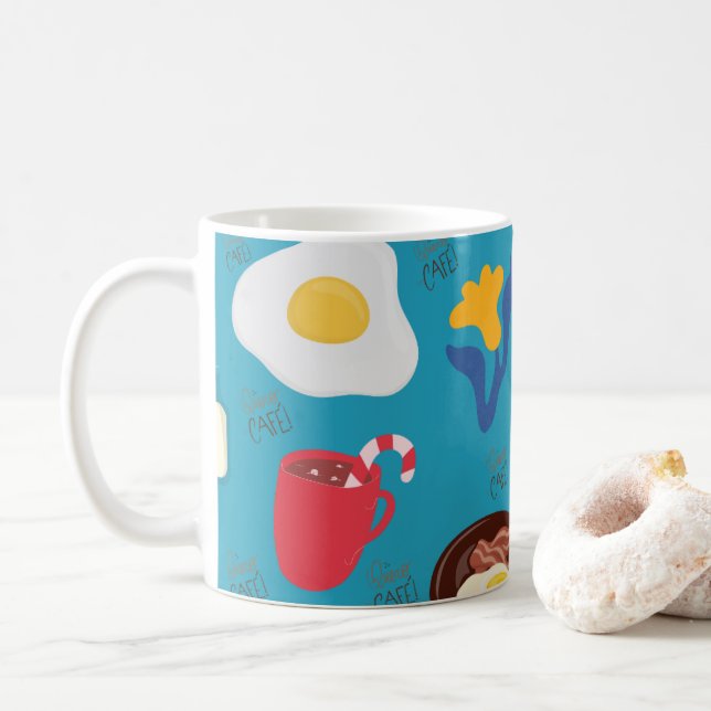 "Quiero Café" Mugg för frukostmönster (Med munk)