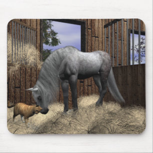 Quiet Assions Horse och Cat Mousepad Musmatta