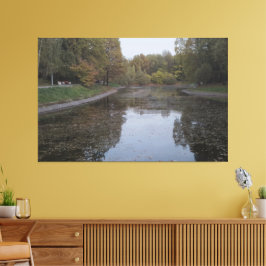 Quiet Autumn Lake - Nordic Mist Edition Canvastryck