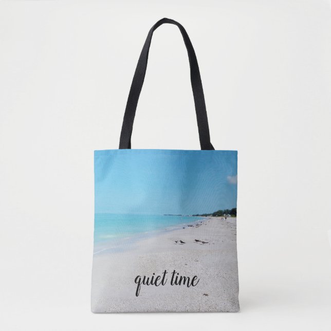 Quiet Beach Tote Bag Tygkasse (Framsida)
