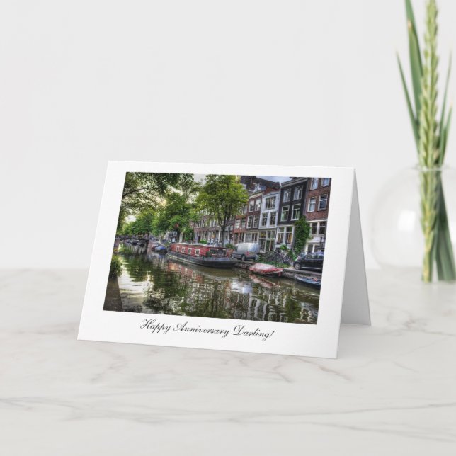 Quiet Canal Scene - Lycklig Anniversay Darling Kort (Framsida)