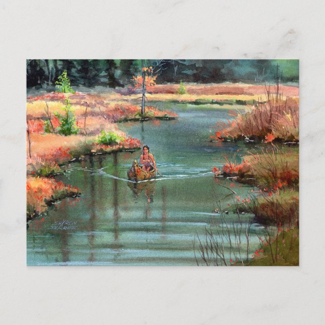 QUIET CANOE by SHARON SHARPE Vykort (Framsida)