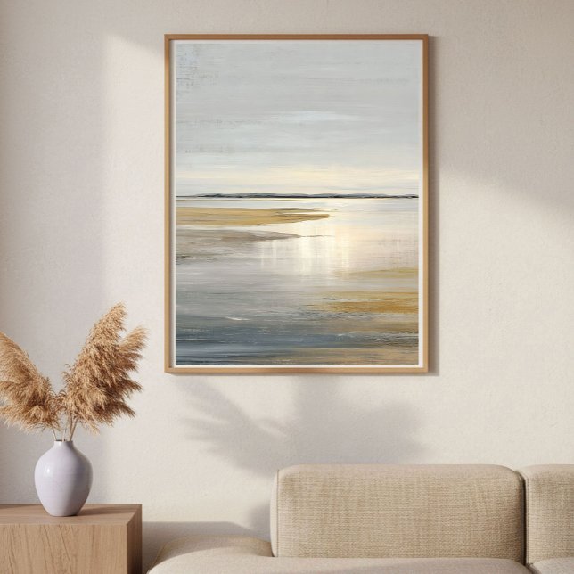 Quiet Coastal Flats Minimal Abstract Landscape Art Poster (Skapare uppladdad)