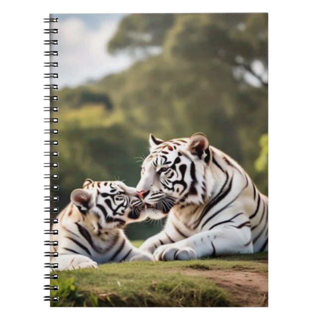 Quiet Companionship – White Tigers Notebook Anteckningsbok (Framsidan)
