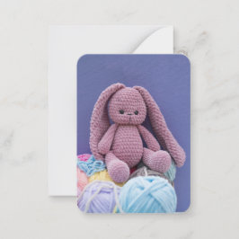 Quiet Crochet Bunny – Pastel Yarn Mood Anteckningskort