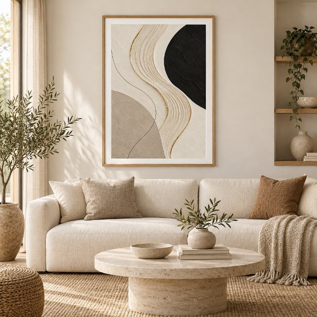 Quiet Current | Minimal Abstract Plaster Art Print Poster (Skapare uppladdad)