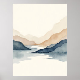 Quiet Currents – Minimal Landschap Poster
