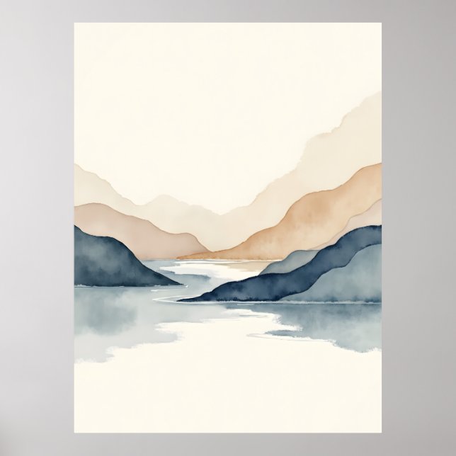 Quiet Currents – Minimal Landschap Poster (Framsidan)