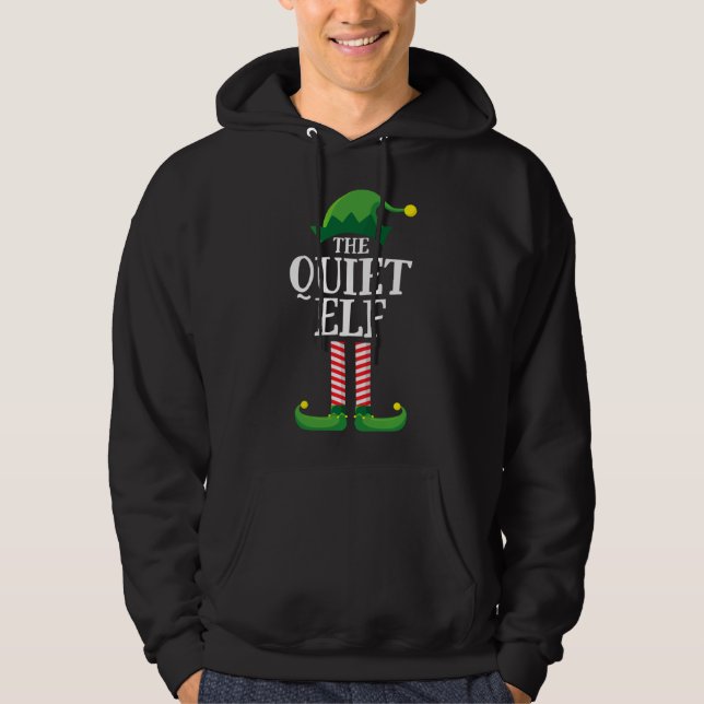 Quiet Elf Matching Familjejul Party Pajama Hoodie (Framsida)