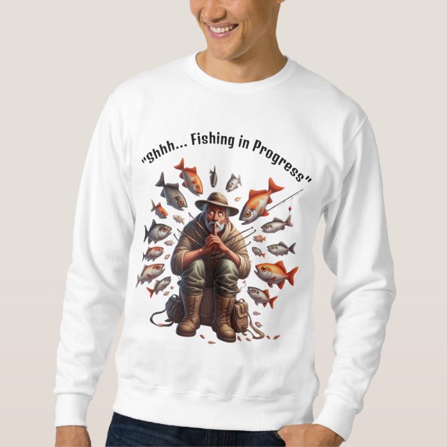 Quiet Fisherman Fish Sweatshirt (Framsida)