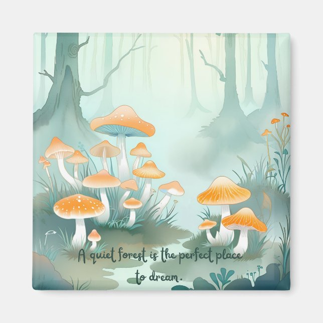 Quiet Forest Dreaming - Mushroom Forest Magnet (Framsidan)