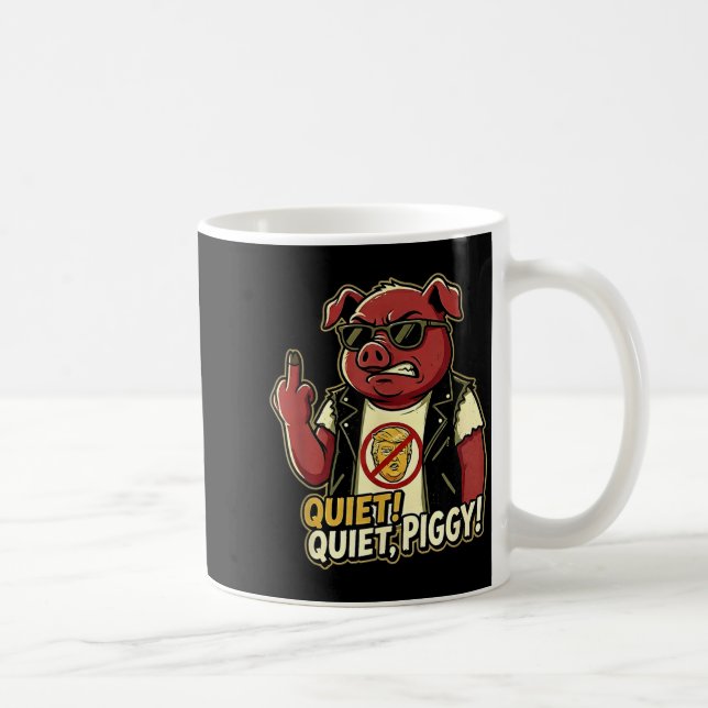 Quiet Ggy Sarcastic Litical Humor Funny Design Gif Kaffemugg (Höger)