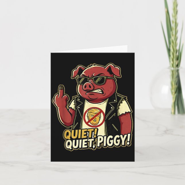 Quiet Ggy Sarcastic Litical Humor Funny Design Gif Kort (Framsida)