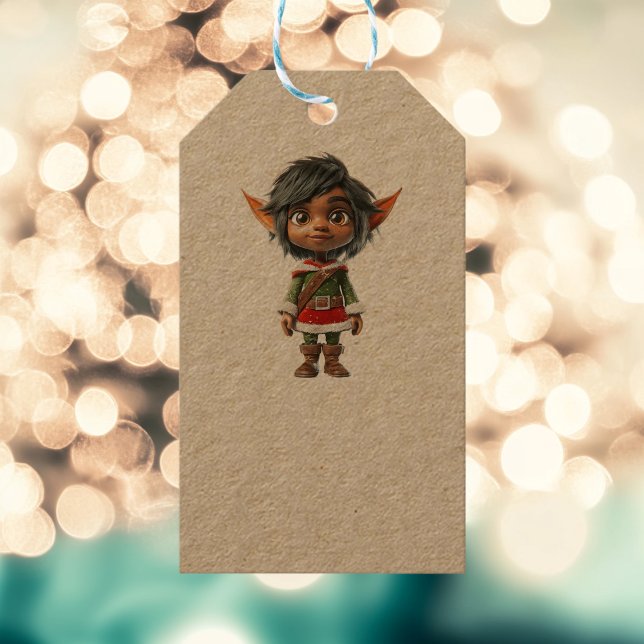 Quiet Girl jul Elf Kraft Gift Märkres Presentetikett (Skapare uppladdad)