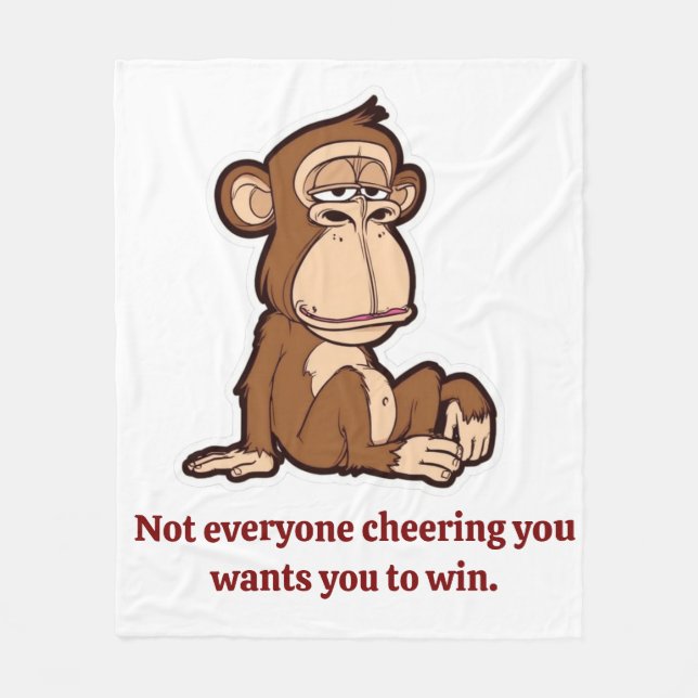 Quiet Growth Monkey Fleece Blanket (Framsidan)