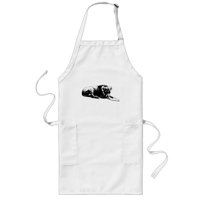 Quiet Hund Apron Långt Förkläde (Framsidan)