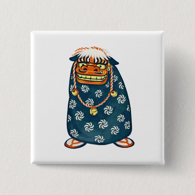 Quiet Icons – Japanese Shishi Lion Mask Knapp (Framsida)