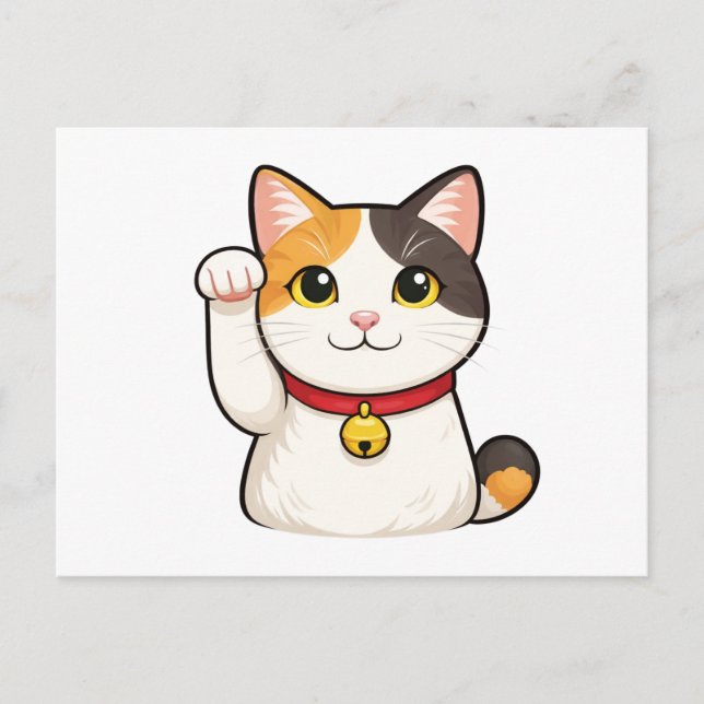 Quiet Icons – Lucky Cat Vykort (Framsida)